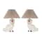 Hello Honey® 18.5" Multicolor Vintage Reproduction Ceramic Staffordshire Table Lamp with Pleated Fabric Shade, 2ct.